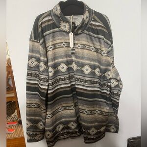 Native stripe pullover- buckle- mens 3x NWT